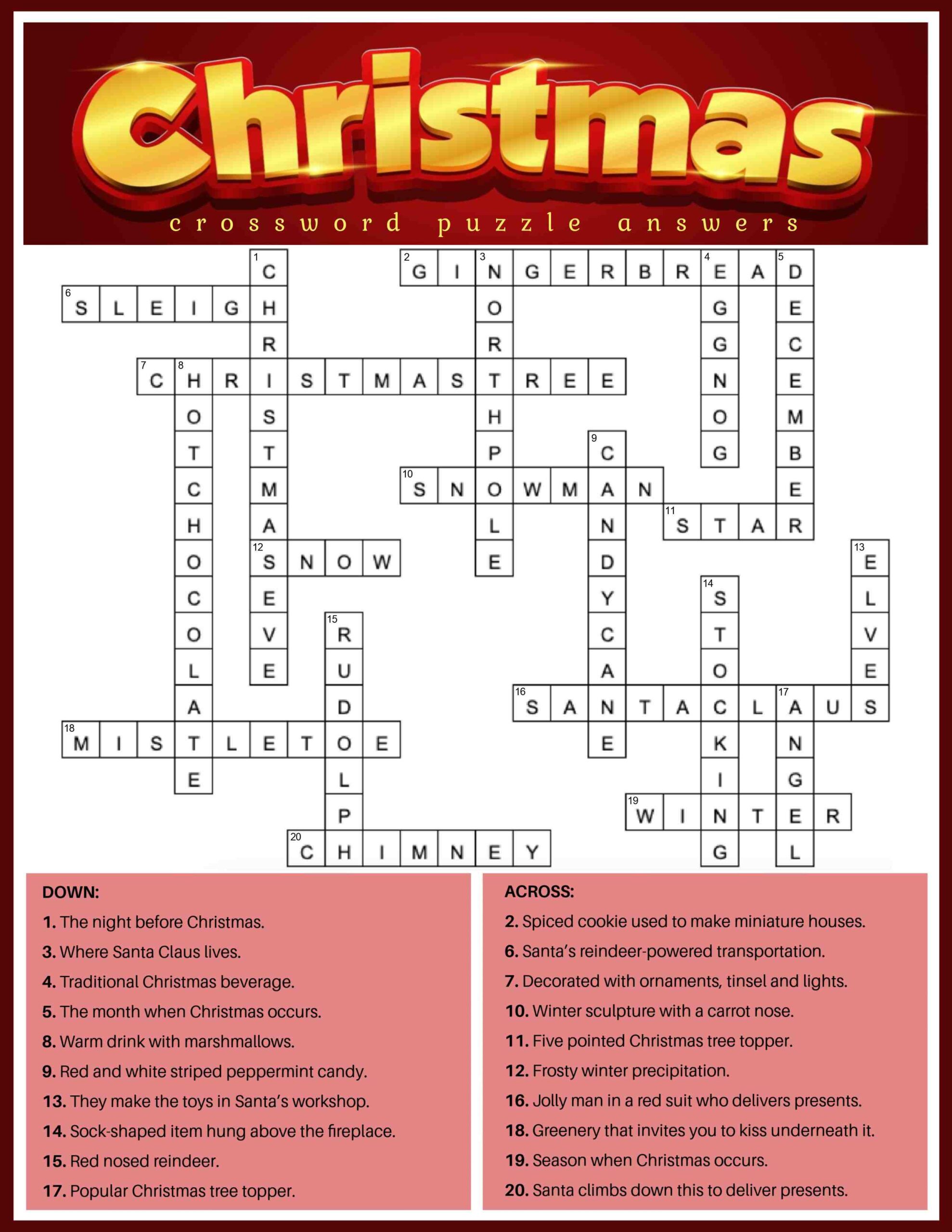 free christmas crossword puzzle printable (pdf & jpg)